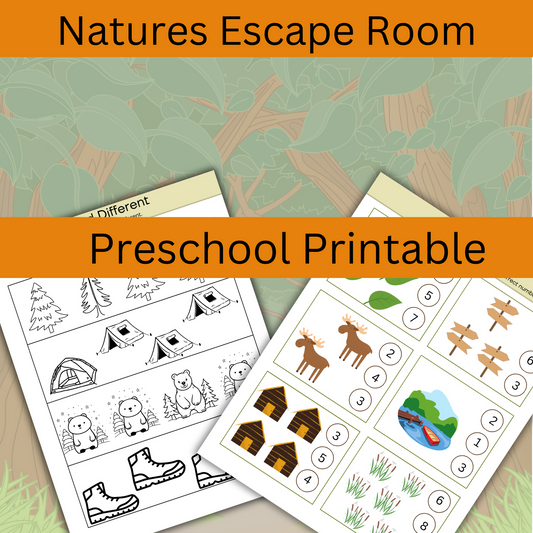 Nature Activities, Printable Kids Toddler Craft, Teacher Resources, Preschool Toddler Activity, Printable Kids Toddler Craft, Escape room