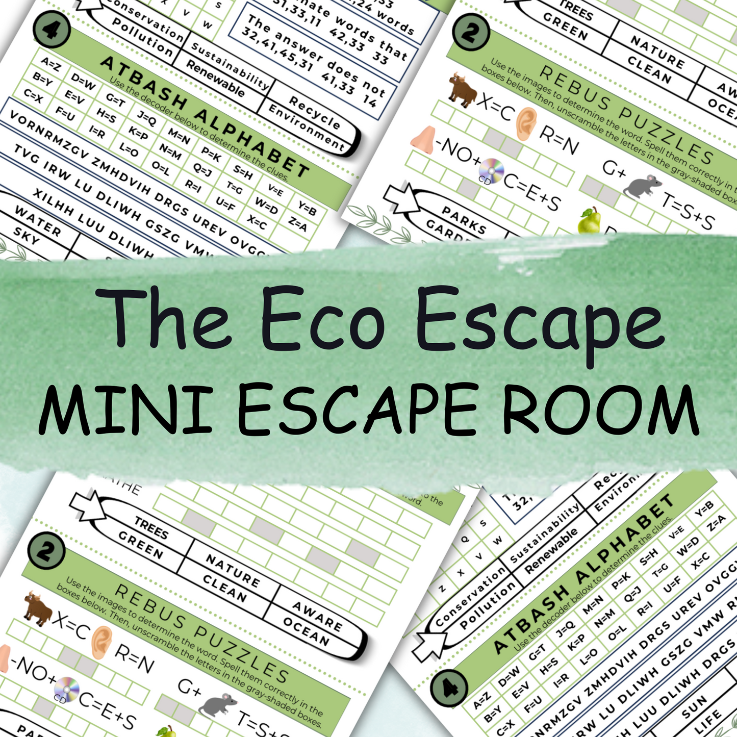 Earth Day Escape Room - Mini Earth Day Escape Room Game for Kids - Printable Party Game – Eco Escape Game – Birthday Party Game - Kids Puzzle