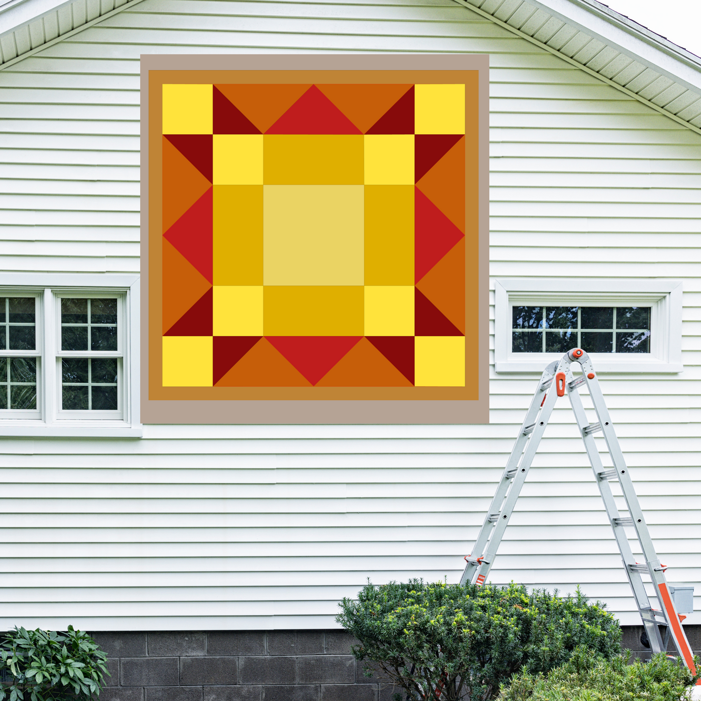 48x48" Sunset Barn Quilt PDF Pattern, SVG Pattern, Wood quilt to paint for outdoors Bundle