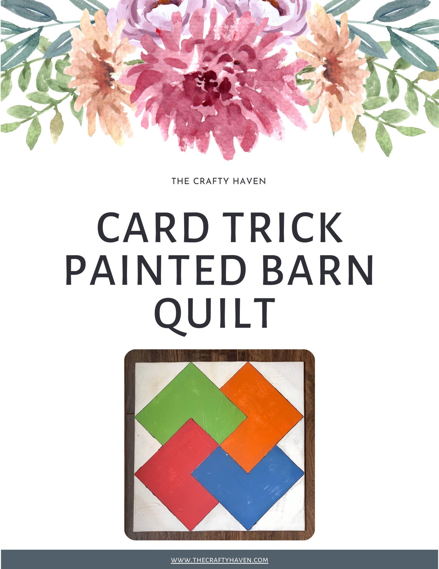 12x12" Card Trick Barn Quilt Digital SVG PDF Pattern