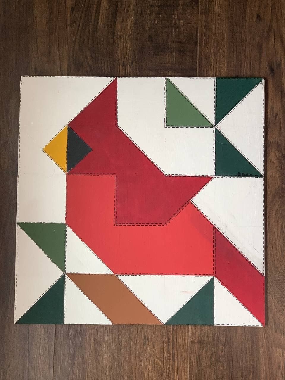 12x12" Cardinal Barn Quilt PDF Pattern | SVG wood quilt| Pattern to paint