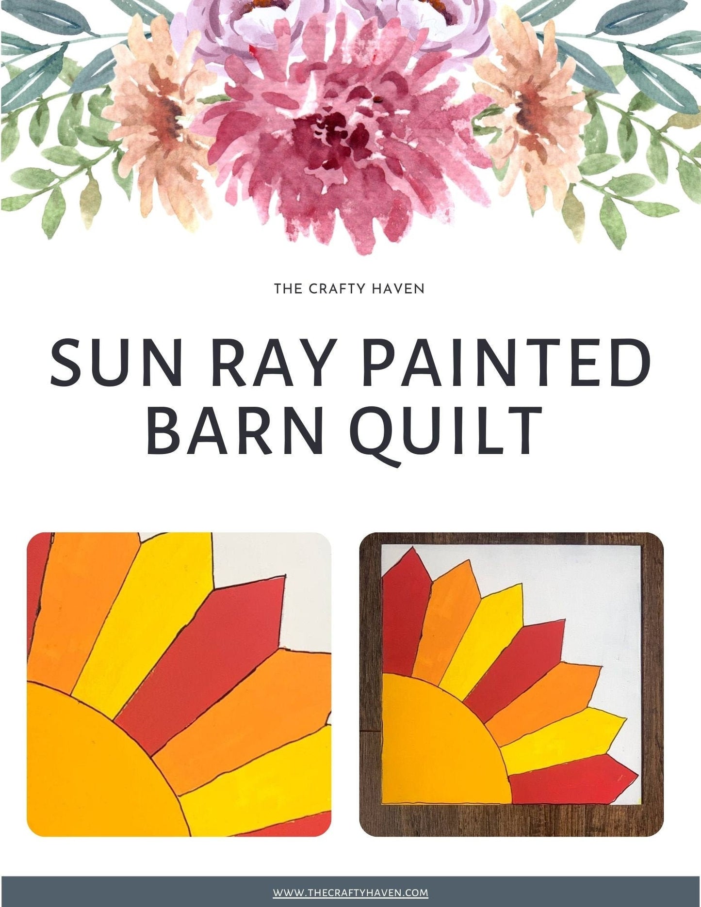 12x12" Sun Ray Barn Quilt PDF Pattern