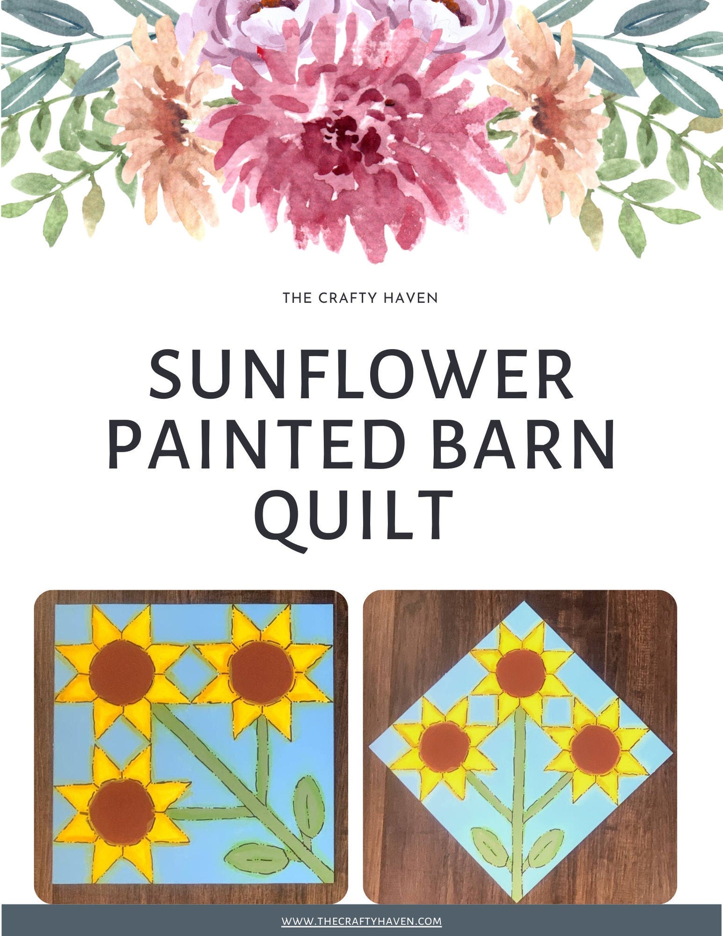 48x48" Sunflower Barn Quilt PDF Pattern