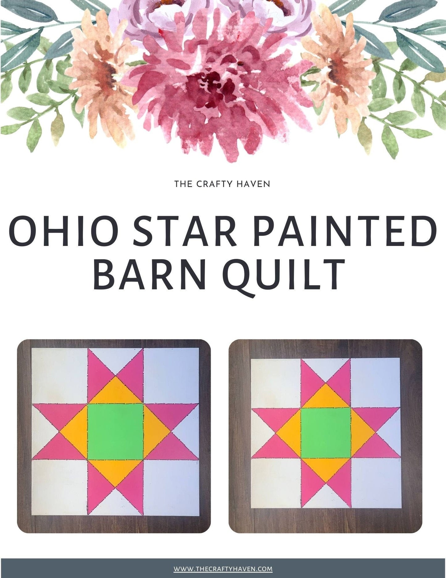 12x12" Ohio Star Painted Barn Quilt Digital SVG PDF Pattern