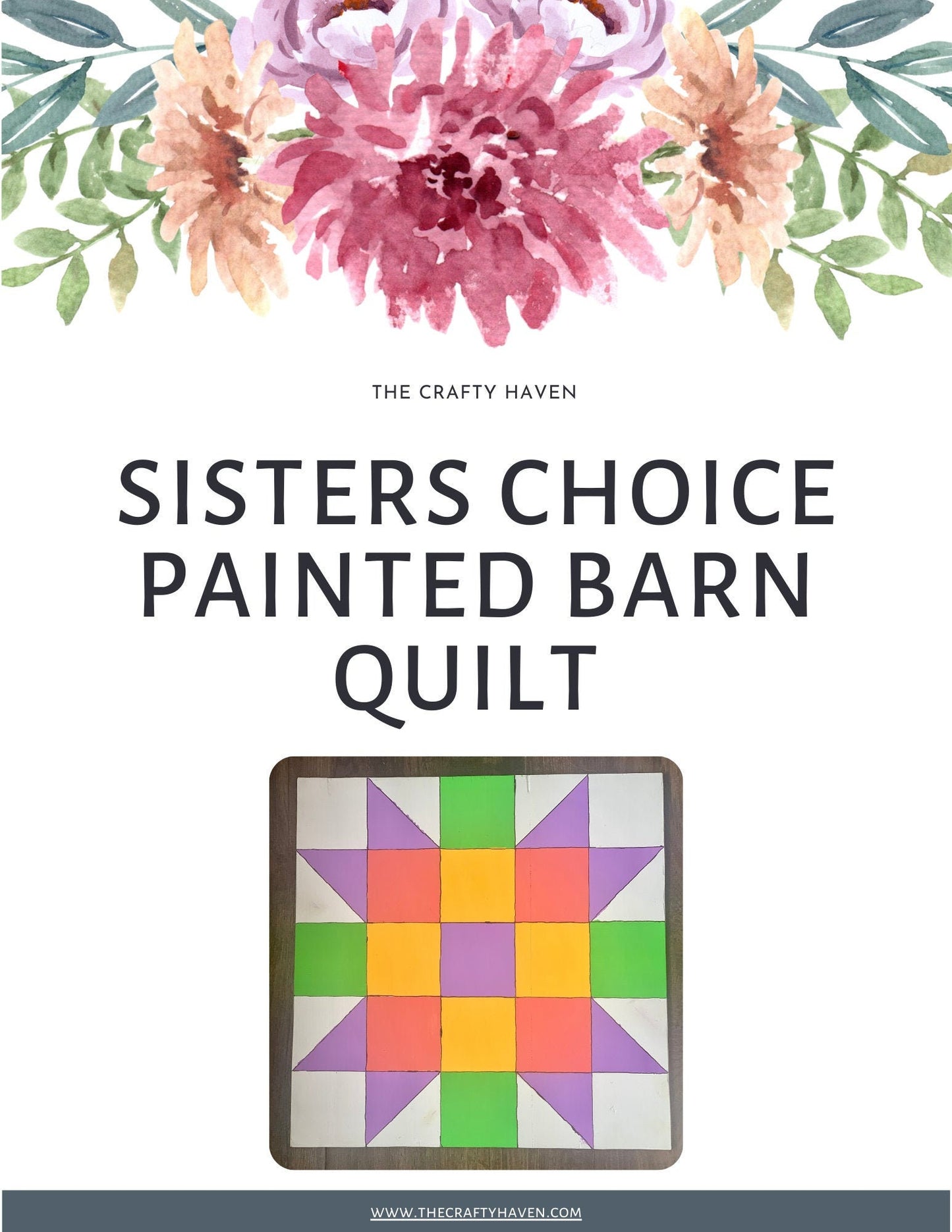 24x24" Sister's Choice Barn Quilt PDF Pattern
