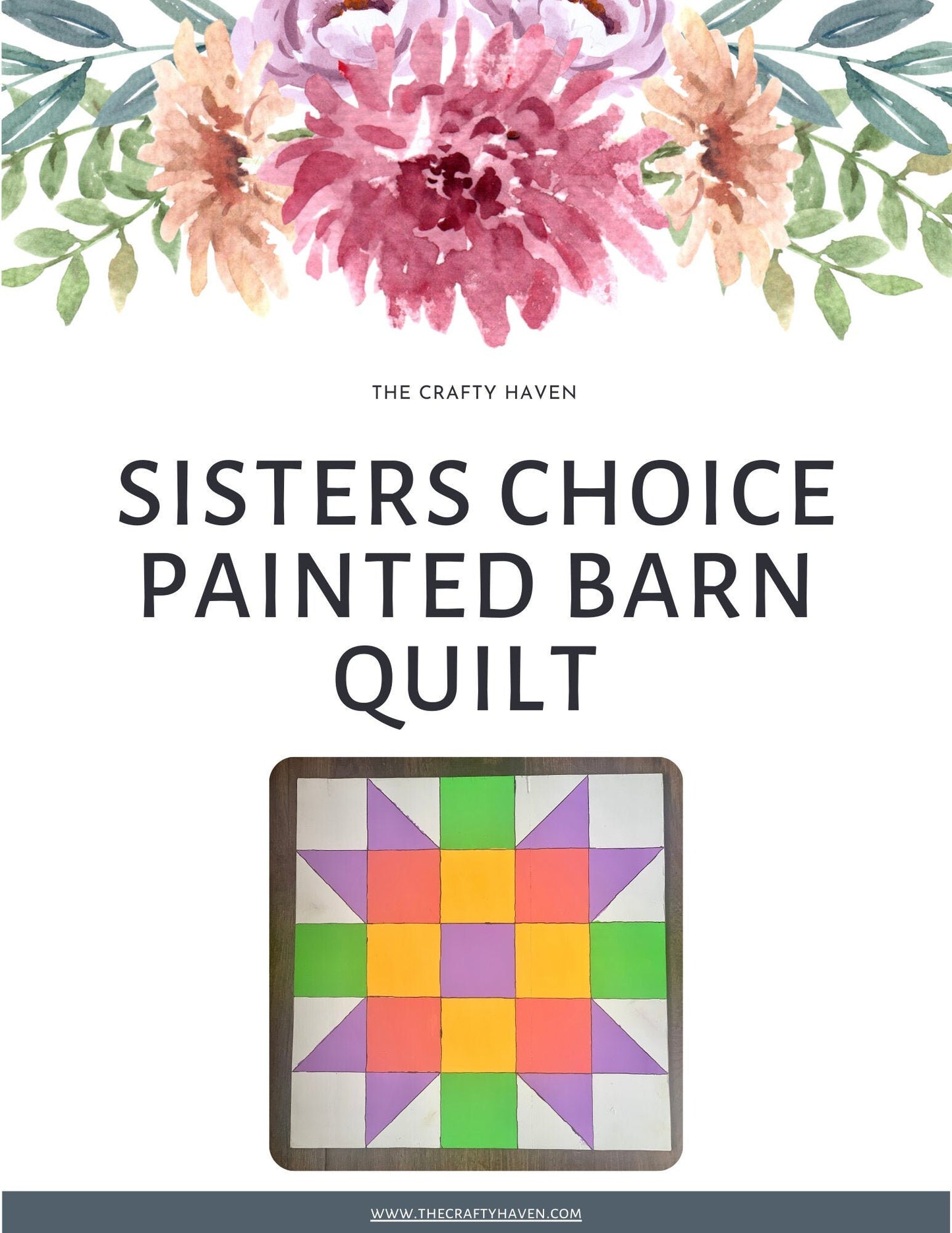 48x48" Sister's Choice Barn Quilt PDF Pattern