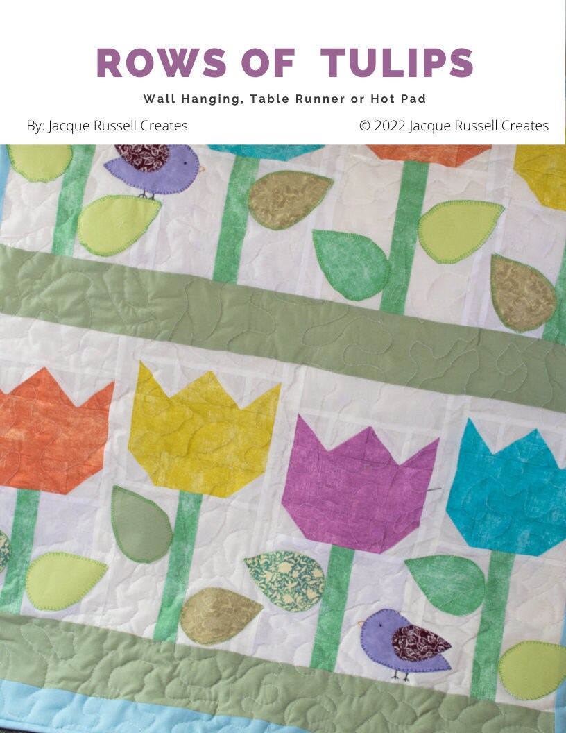Rows of Tulips Mini Quilt Wall Hanging PDF Pattern