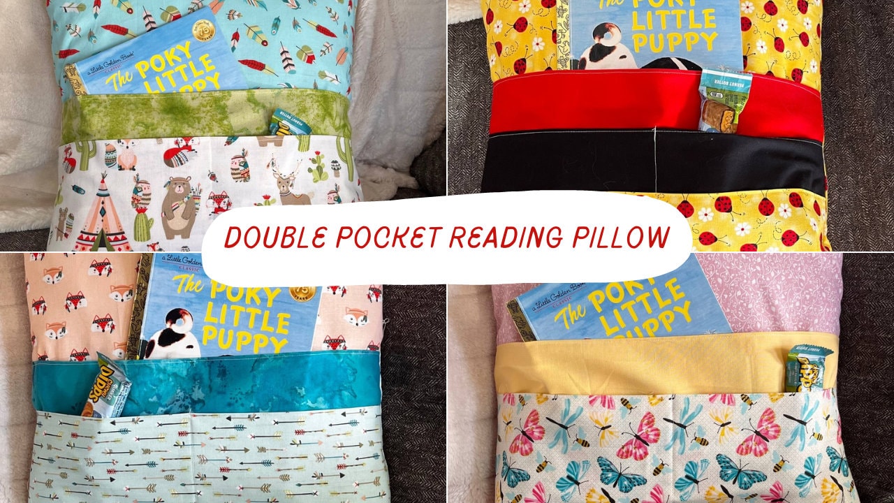 Patrón PDF de almohada de lectura de doble bolsillo