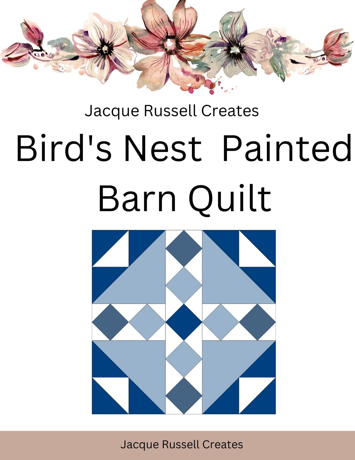 24x24" Bird's Nest Painted barn Quilt Digital PDF SVG Pattern