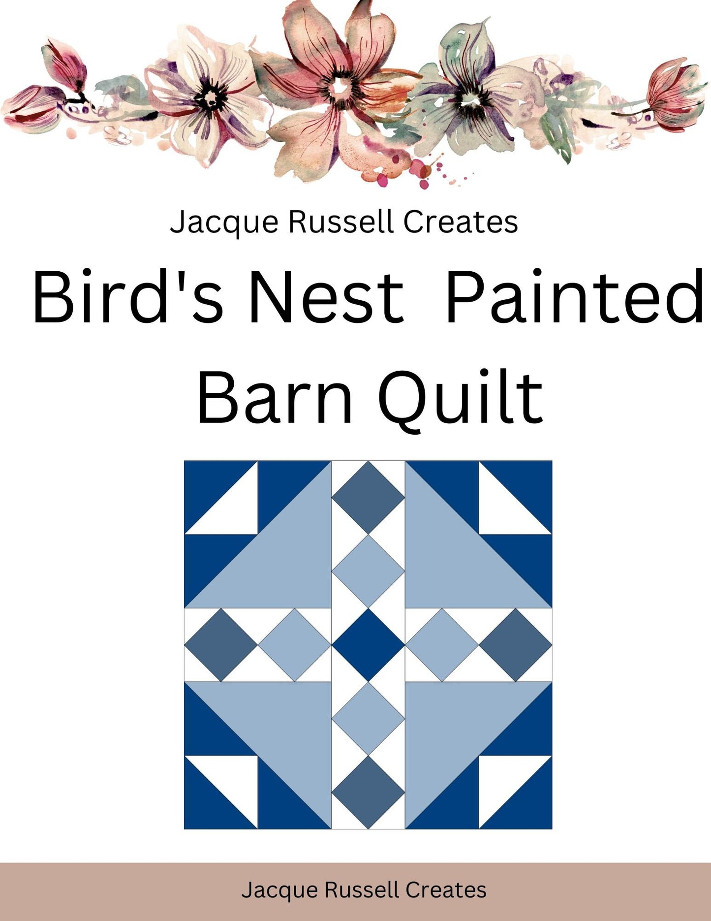 12x12" Bird's Nest Painted barn Quilt Digital PDF SVG Pattern