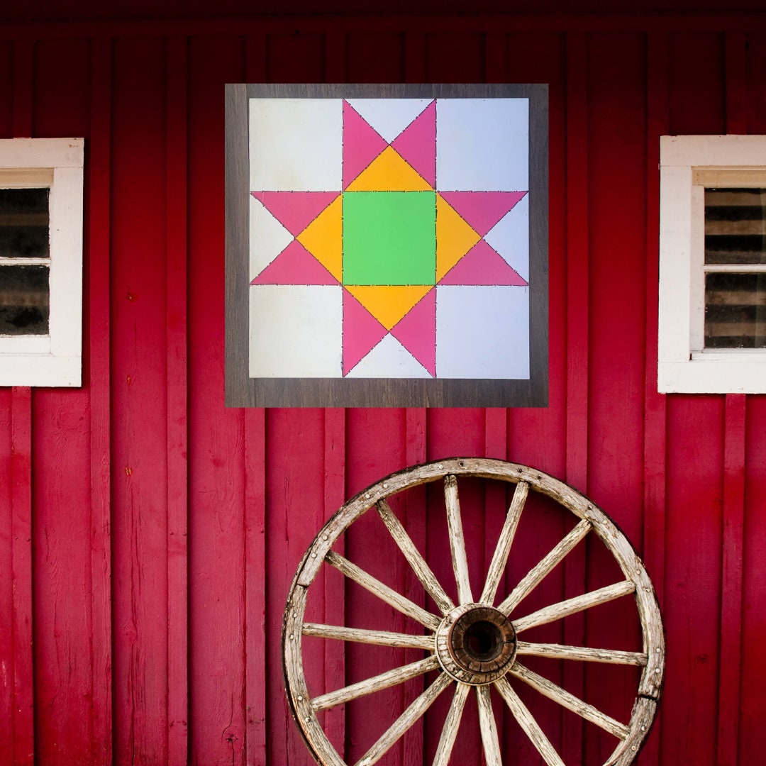 12x12" Ohio Star Painted Barn Quilt Digital SVG PDF Pattern