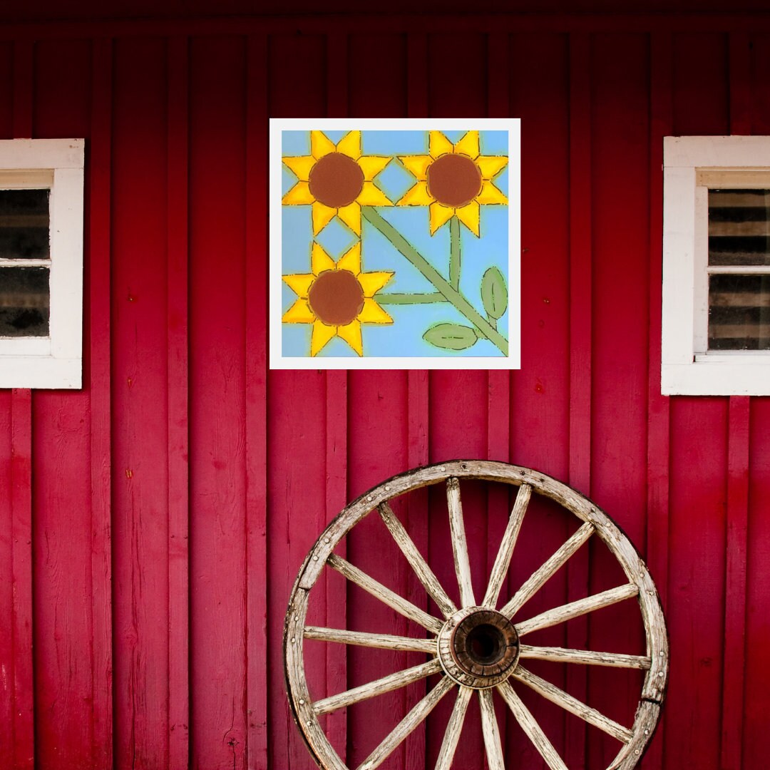 24x24" Sunflower Barn Quilt PDF Pattern
