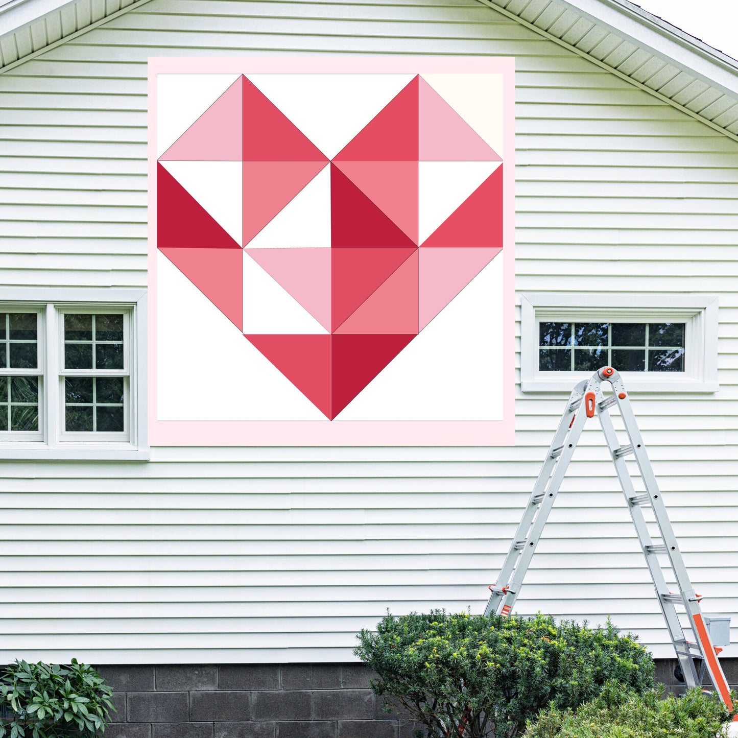 12x12" Heart Painted barn Quilt Digital PDF SVG Pattern