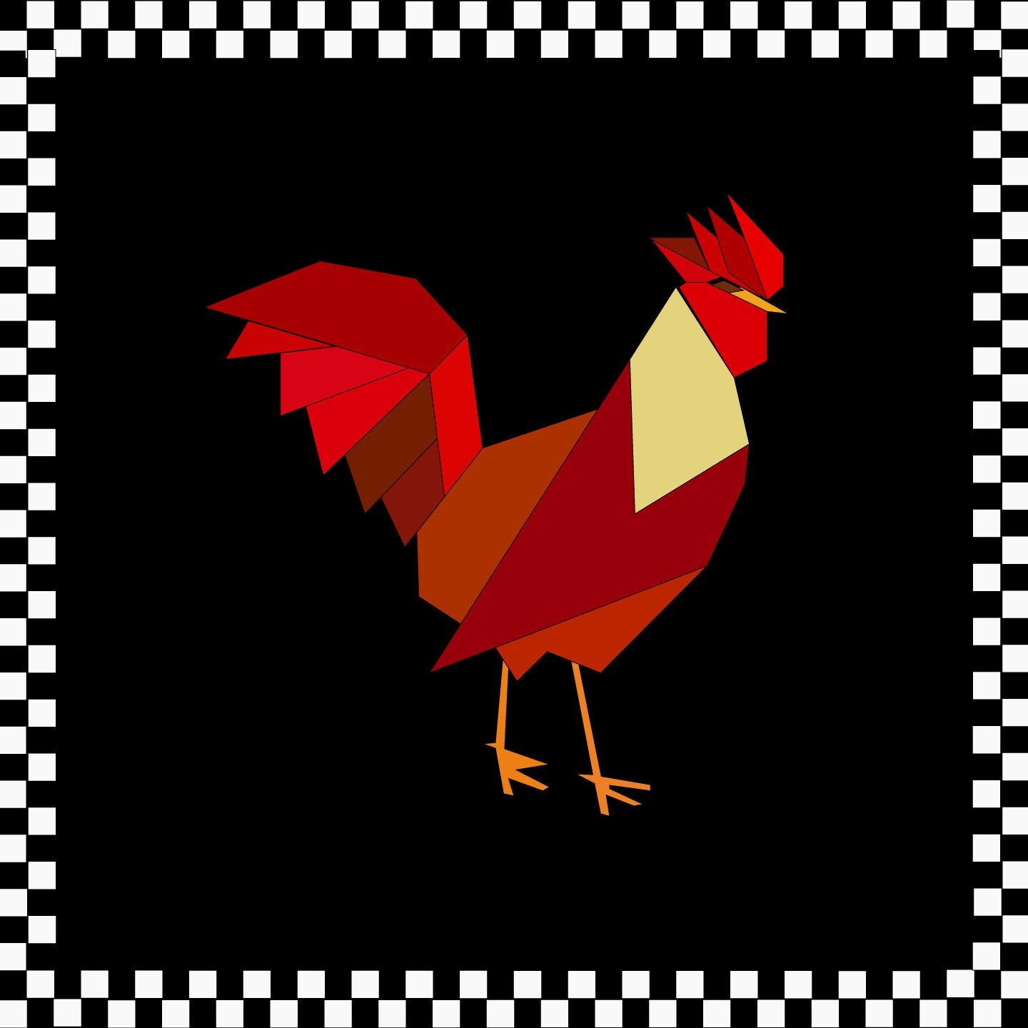 48x48" Chicken Barn Quilt Digital SVG PDF Pattern