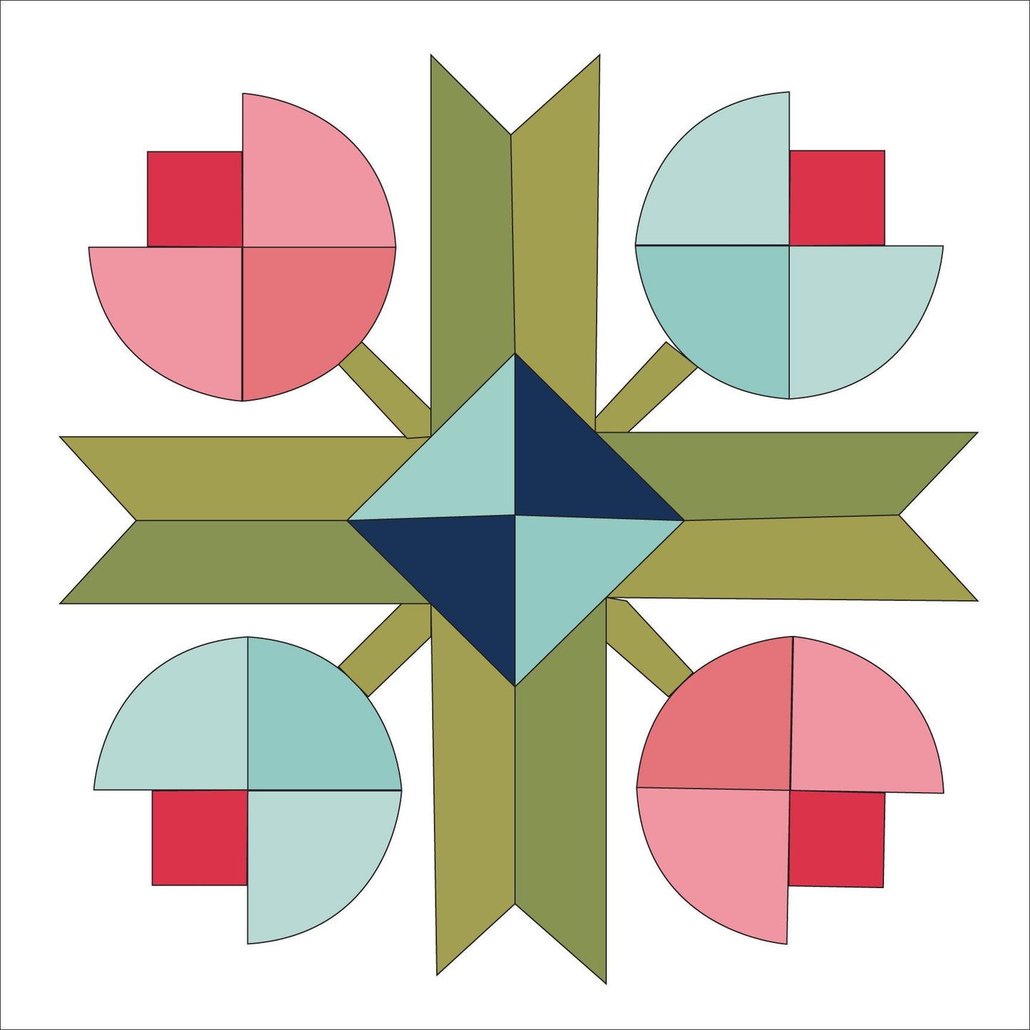 24x24" Flower Patch Barn Quilt Digital PDF SVG Downloadable Pattern