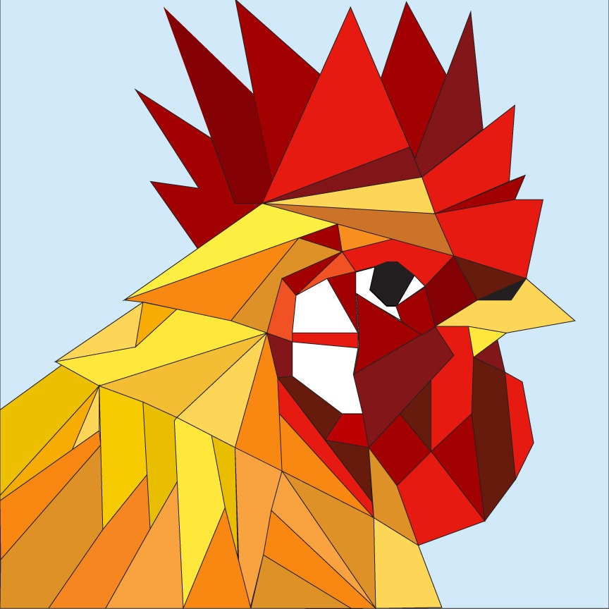 24x24" Chicken Painted Barn Quilt Digital PDF SVG Pattern Download