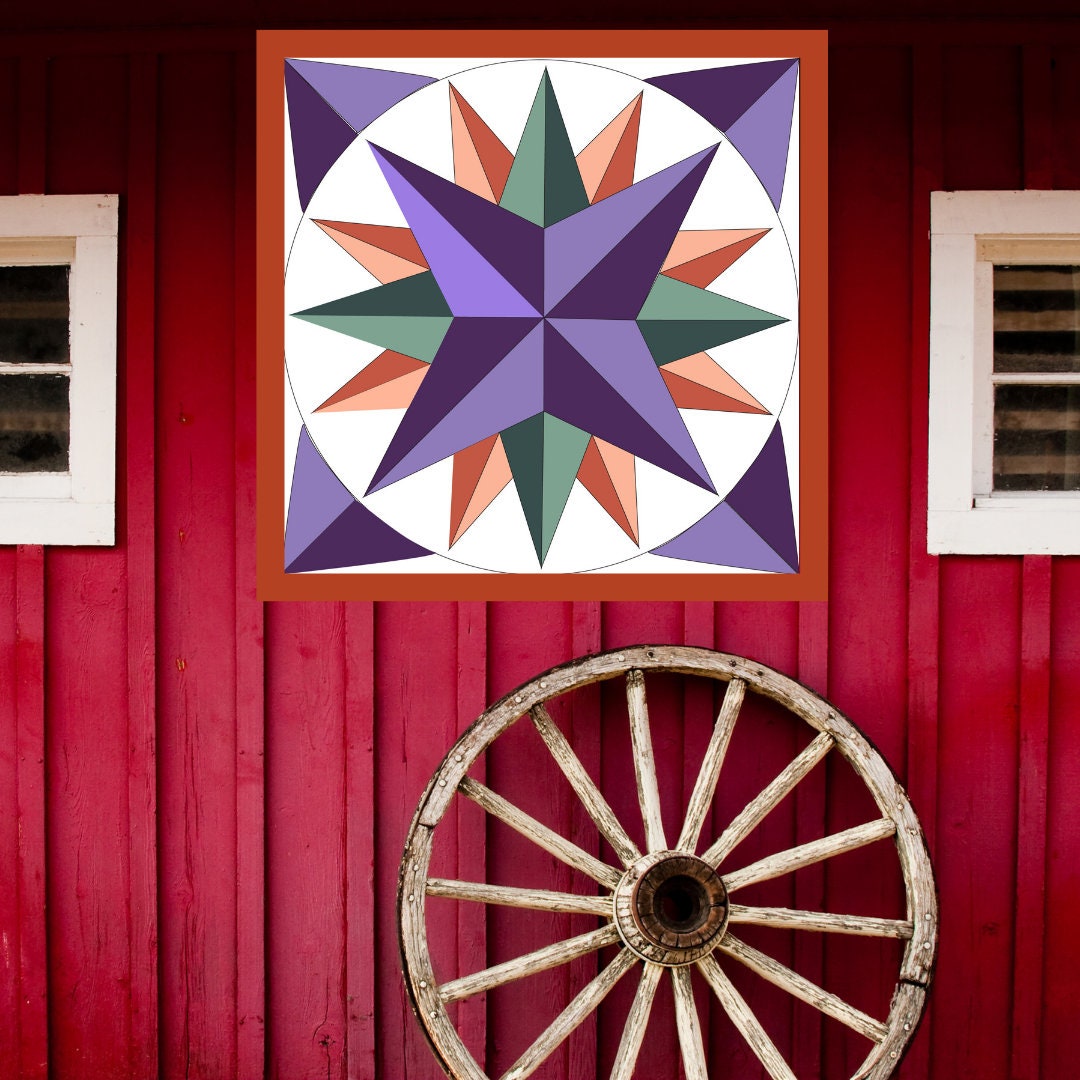 24x24" Mariners compass Painted Barn Quilt Digital PDF SVG Pattern Download