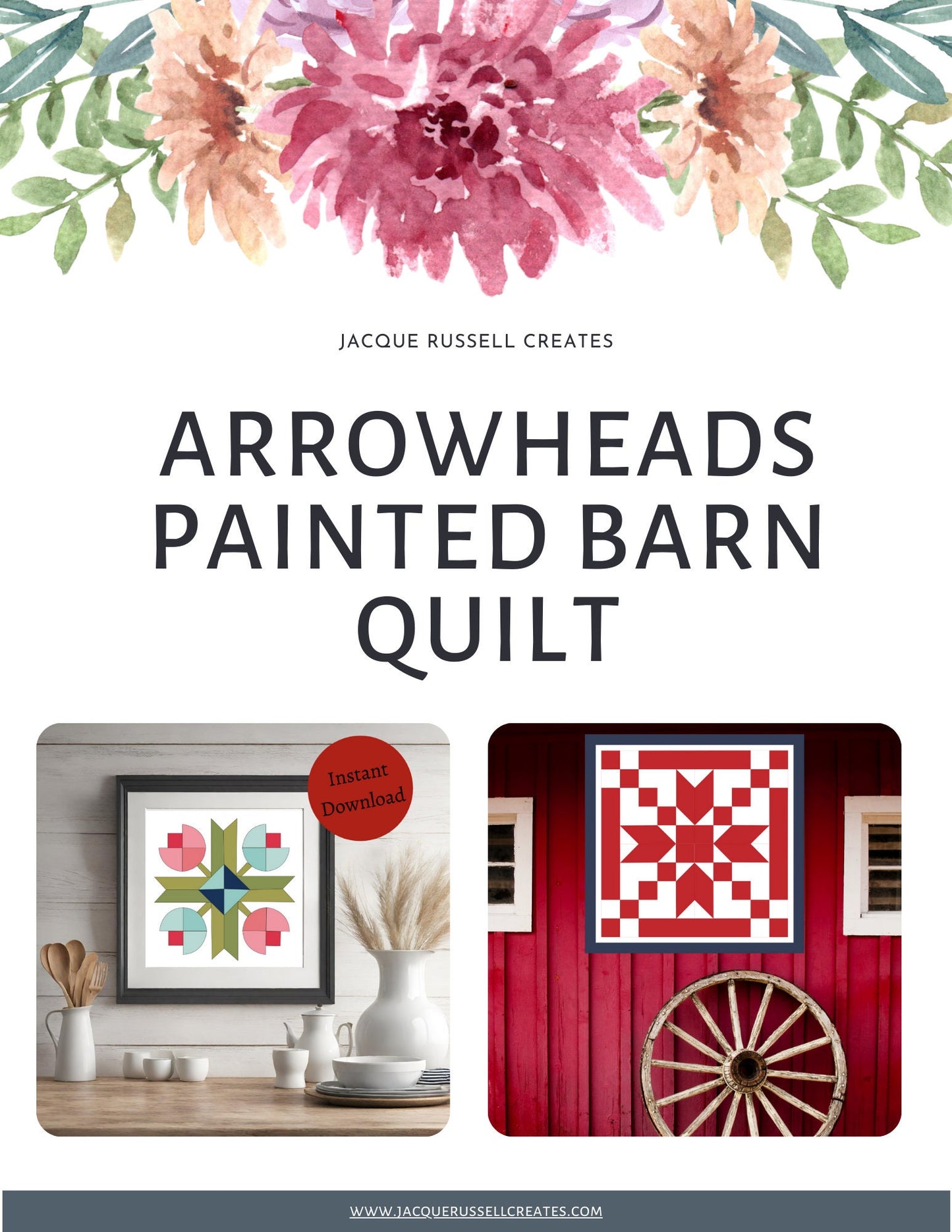 Arrowhead Barn Quilt Digital PDF SVG Printable Pattern | Wood Barn Quilt | Paint yourself Barn Quilt downable PDF Bundle