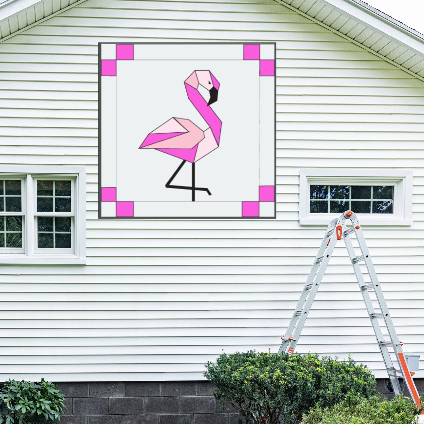 24x24" Flamingo Barn Quilt Digital PDF SVG Printable Pattern | Wood Barn Quilt | Paint yourself Barn Quilt downable PDF