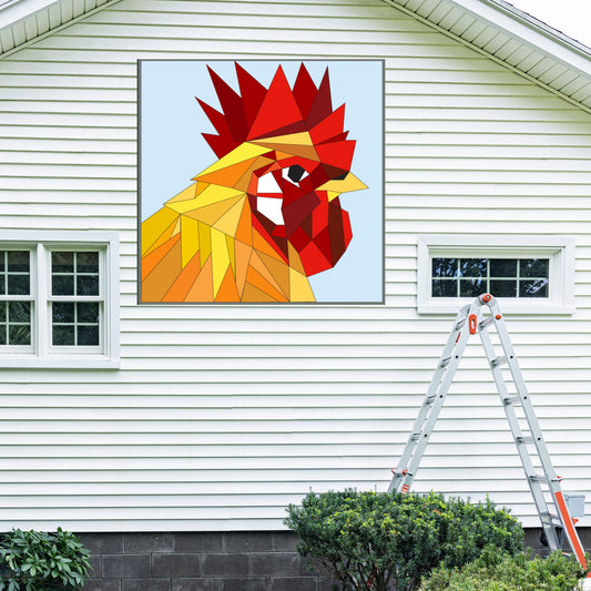 24x24" Chicken Painted Barn Quilt Digital PDF SVG Pattern Download