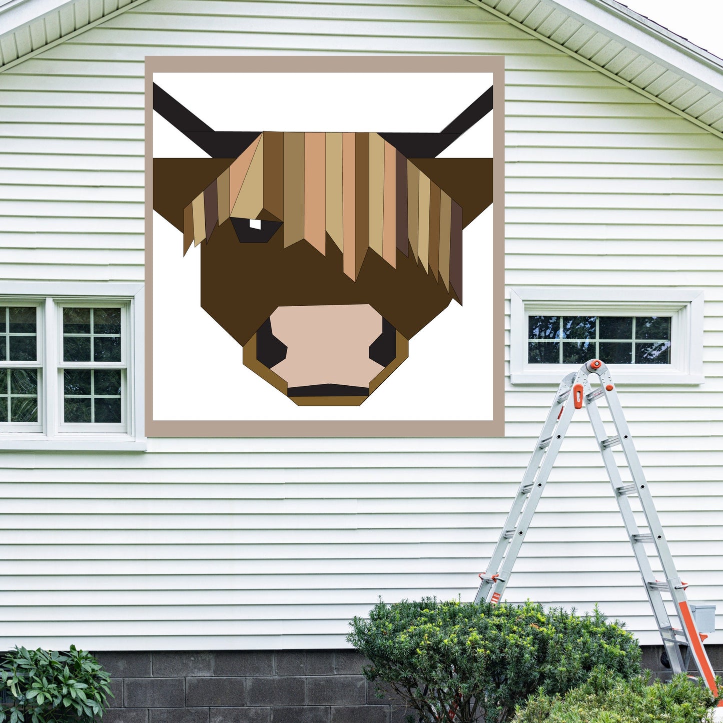 12x12" Highland Cow painted Barn Quilt Digital SVG PDF Pattern