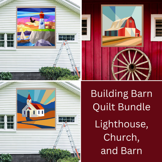 12x 12" Building Barn Quilt PDF Pattern, SVG Pattern, Wood quilt  Lighthouse barn quilt, Church barn quilt, barn barn quilt