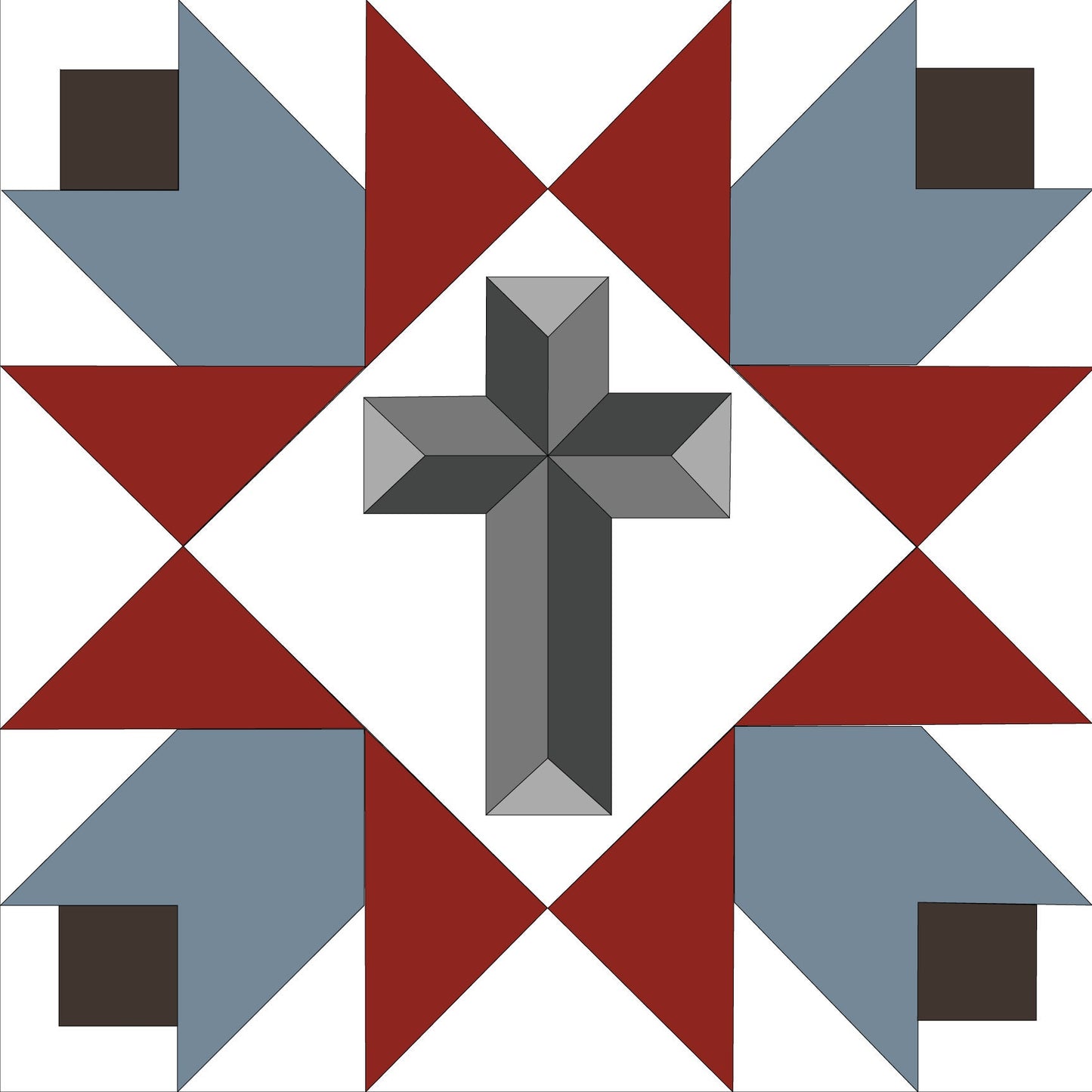 48x48" Cross Barn Quilt PDF Pattern, SVG Pattern, Wood quilt to paint for outdoors Bundle