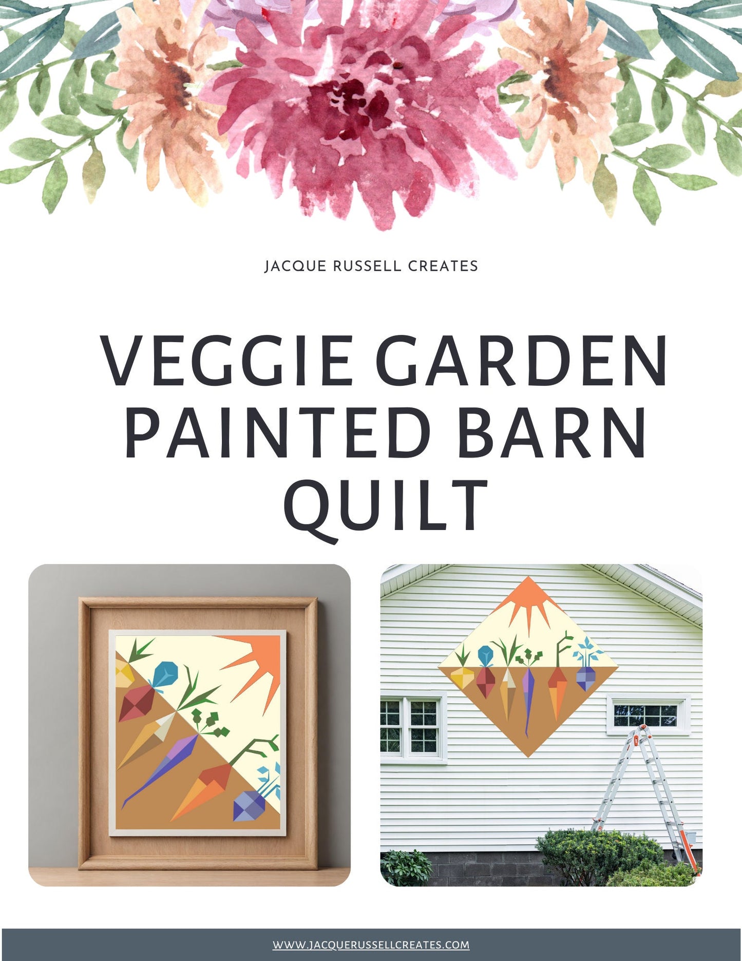 Veggie garden Barn Quilt PDF Pattern, SVG Pattern, Wood quilt to paint for outdoors Bundle
