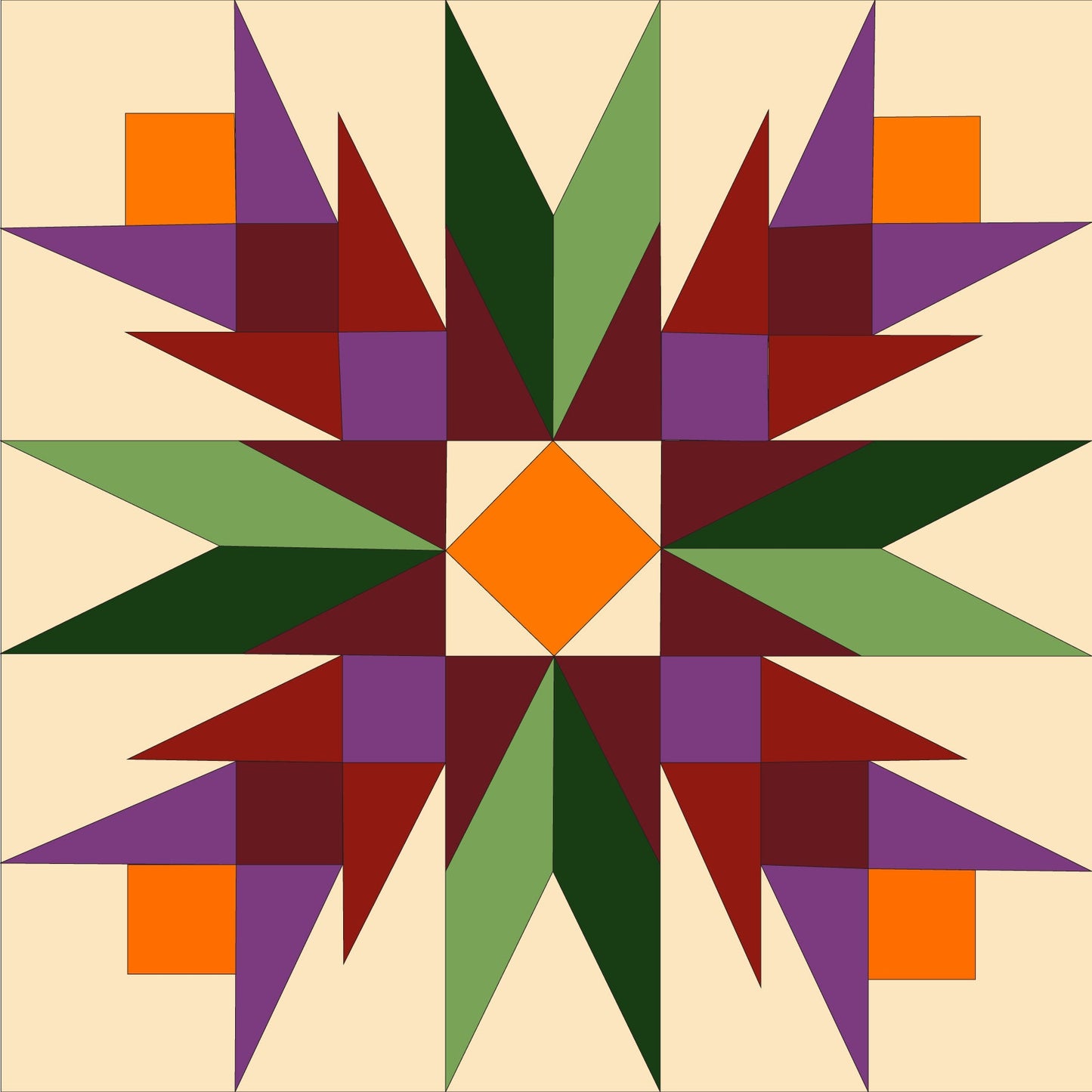 48x48" Double Crocus Barn Quilt PDF Pattern, SVG Pattern, Wood quilt to paint for outdoors
