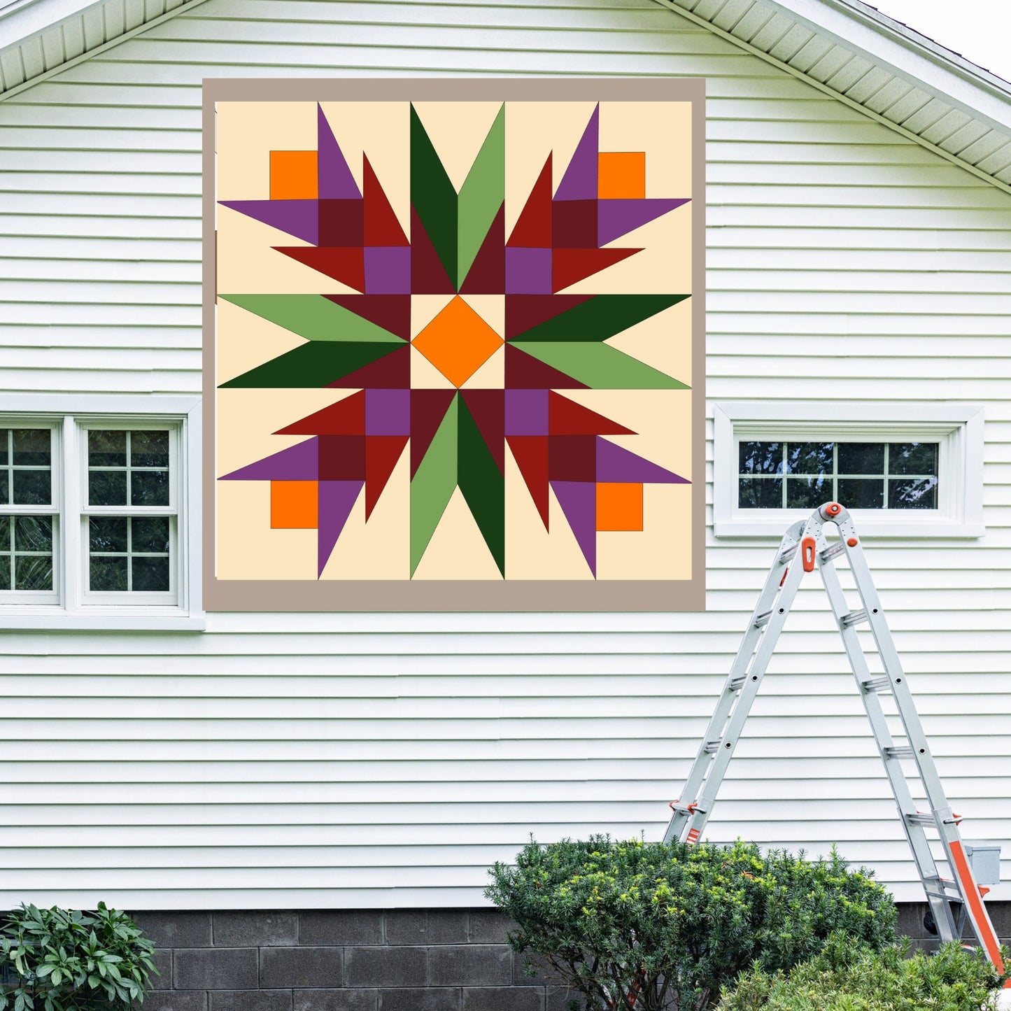 48x48" Double Crocus Barn Quilt PDF Pattern, SVG Pattern, Wood quilt to paint for outdoors