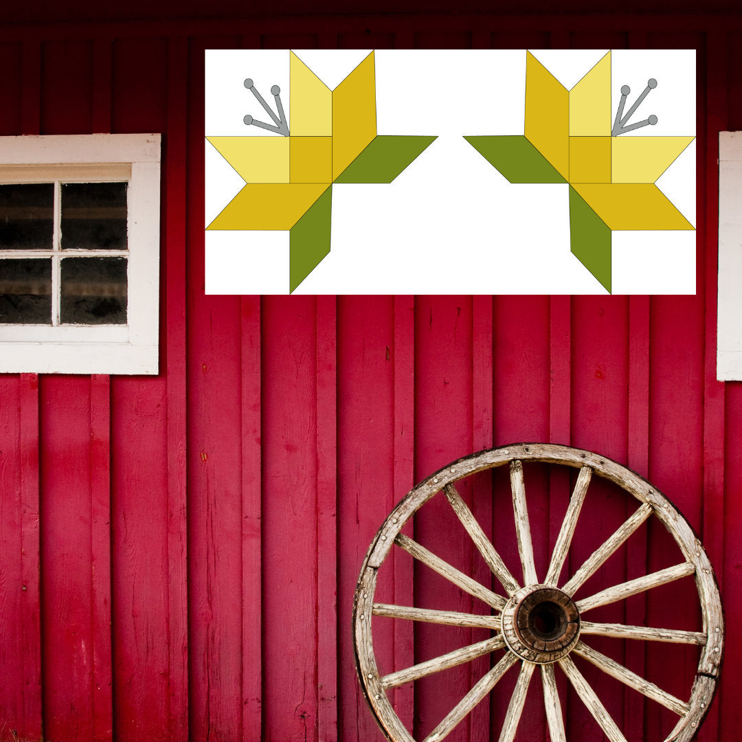 12x6" Flower Barn Quilt PDF Pattern, SVG Pattern, Wood quilt to paint for outdoors
