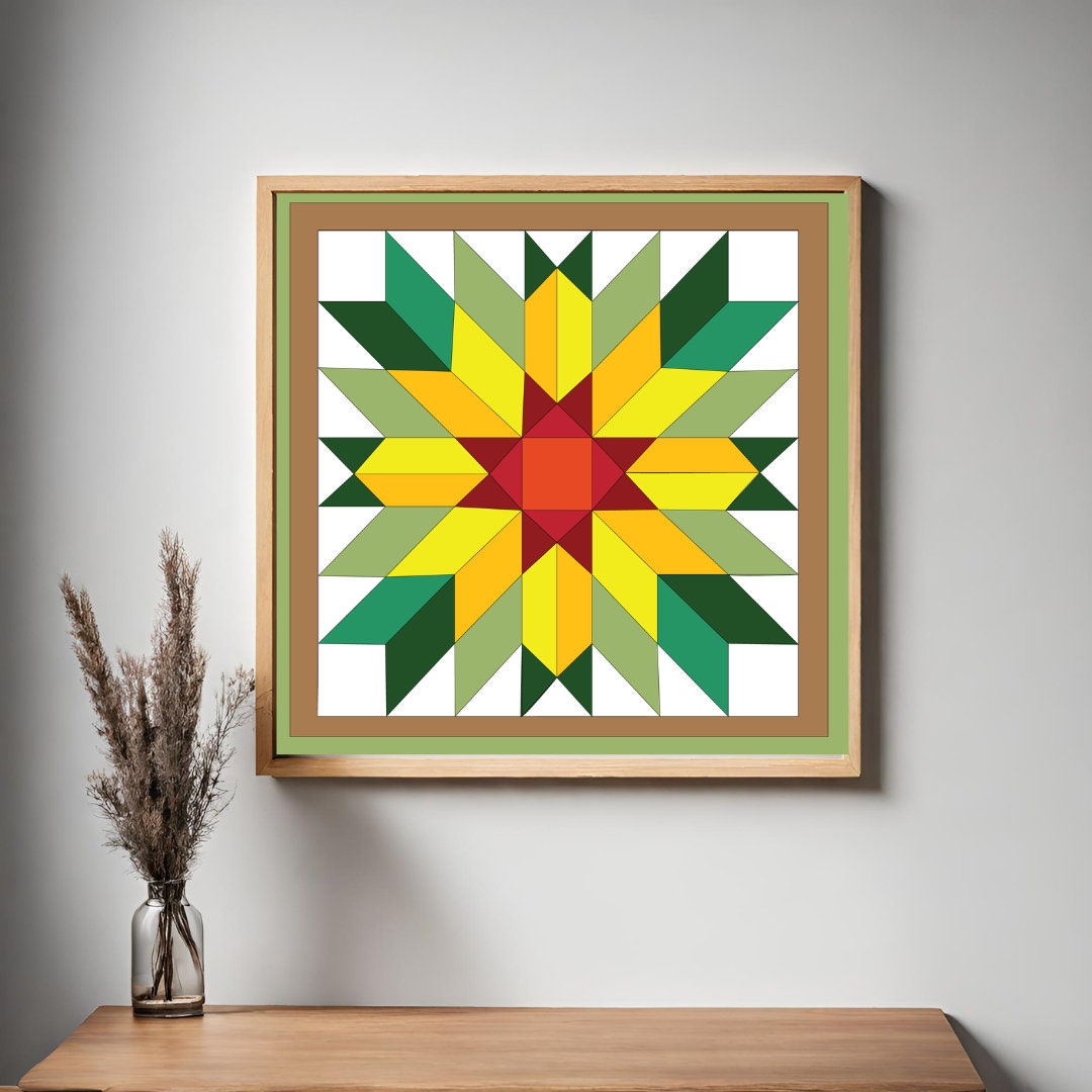 48x48" Sunflower barn Quilt PDF Pattern, SVG Pattern, Wood quilt to paint for outdoors Bundle, Barn quilt, wood painted barn quilt patterns