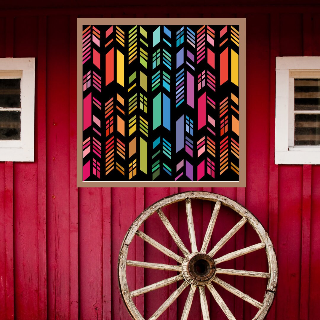 12x12" Feather barn Quilt PDF Pattern, SVG Pattern, Wood quilt to paint for outdoors Bundle, Barn quilt, wood painted barn quilt patterns