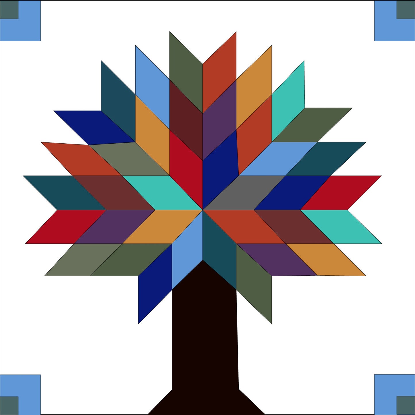 24x24" Tree of Life  Barn Quilt PDF Pattern, SVG Pattern, Wood quilt to paint for outdoors Bundle