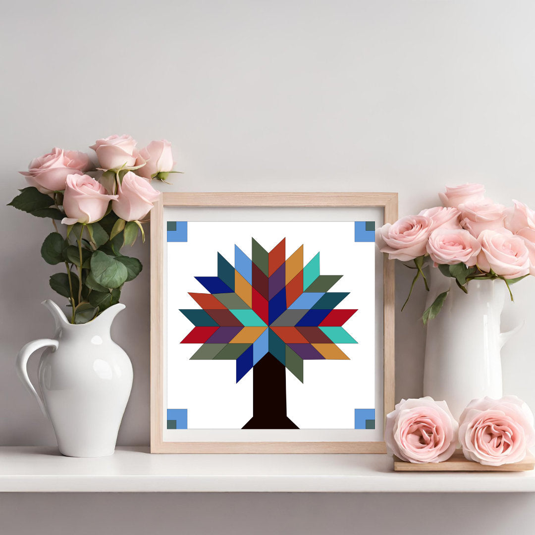 24x24" Tree of Life  Barn Quilt PDF Pattern, SVG Pattern, Wood quilt to paint for outdoors Bundle