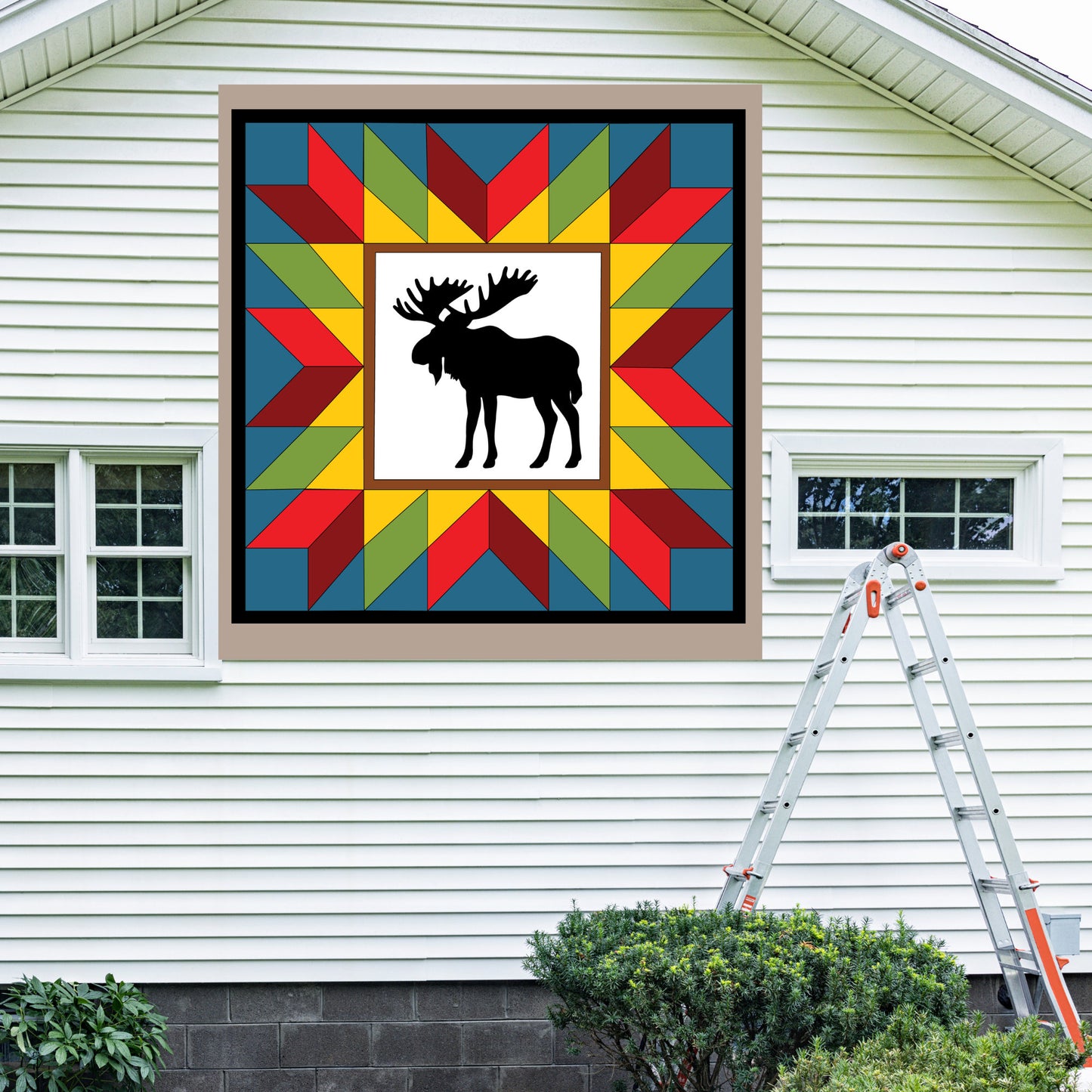 Moose In the Wild barn Quilt PDF Pattern, SVG Pattern, Wood quilt to paint for outdoors Bundle, Barn quilt, wood painted barn quilt patterns