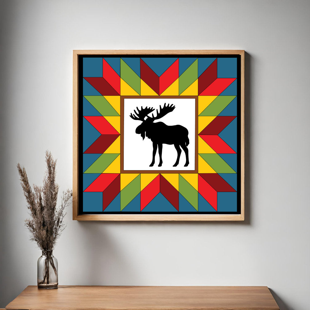 Moose In the Wild barn Quilt PDF Pattern, SVG Pattern, Wood quilt to paint for outdoors Bundle, Barn quilt, wood painted barn quilt patterns