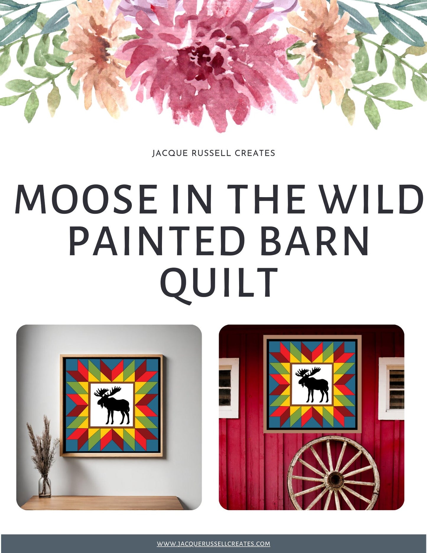 Moose In the Wild barn Quilt PDF Pattern, SVG Pattern, Wood quilt to paint for outdoors Bundle, Barn quilt, wood painted barn quilt patterns