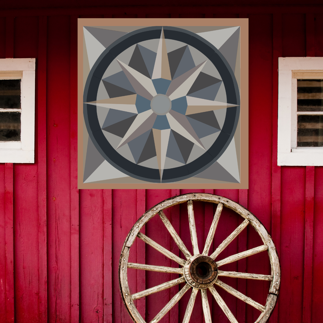 Mariners compass Version 2 Painted Barn Quilt Digital PDF SVG Pattern Download Bundle