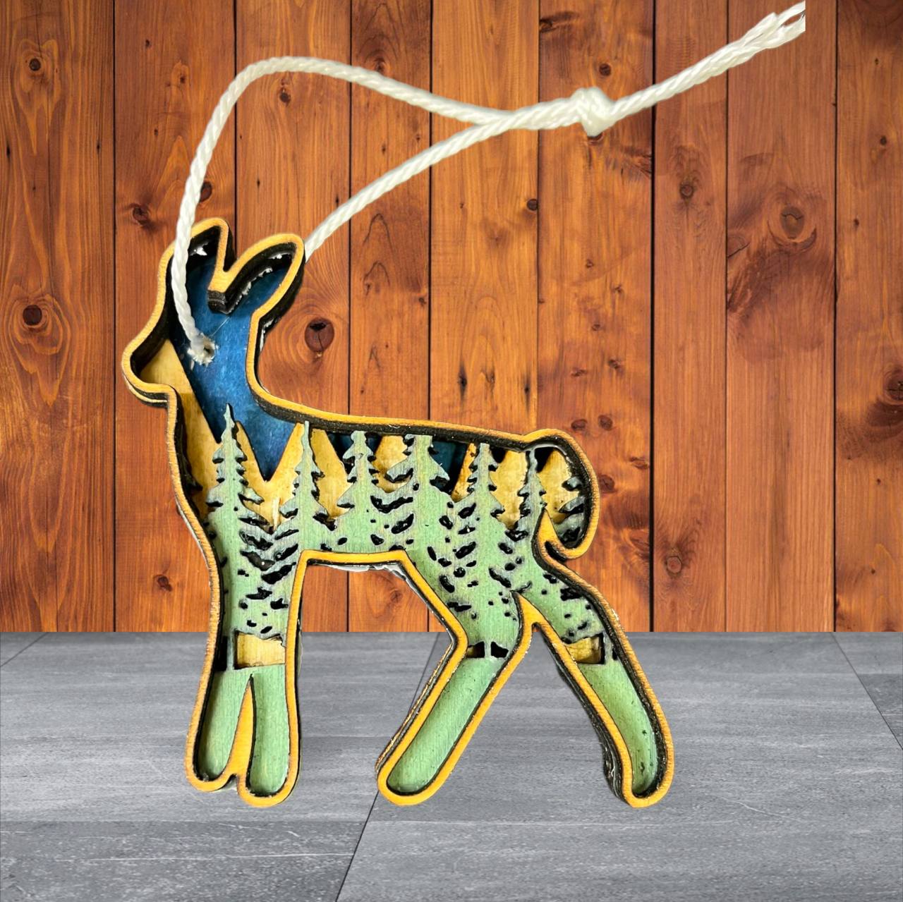 3D layered Deer Ornament