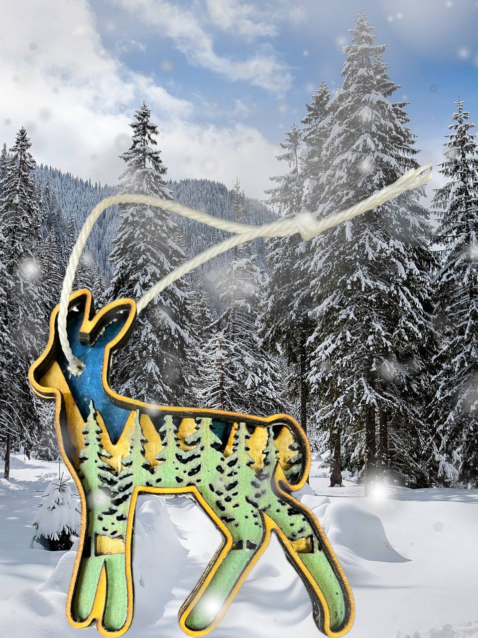 3D layered Deer Ornament