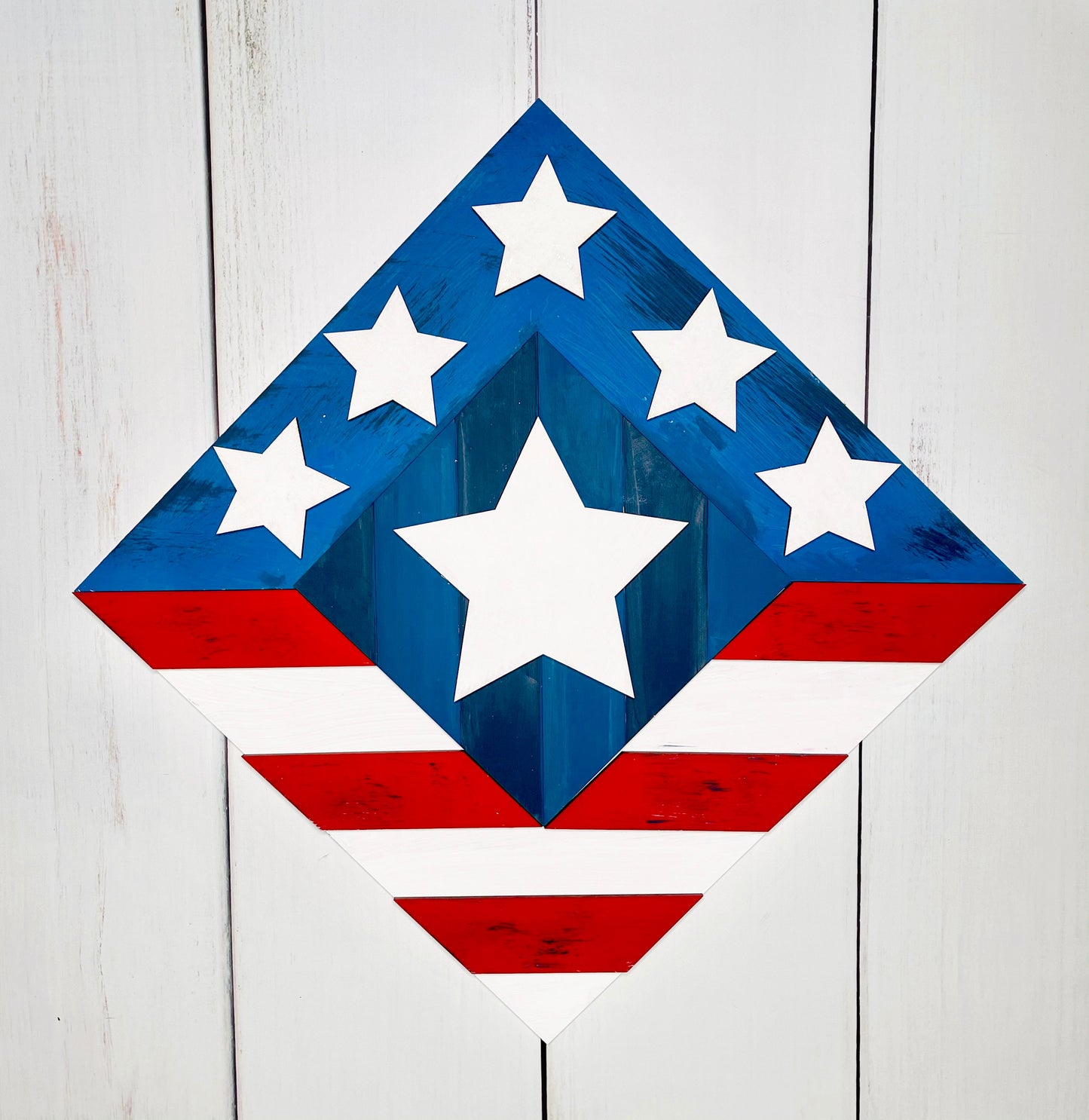 Patriotic Red White and Blue Painted Barn Quilt PDF Pattern