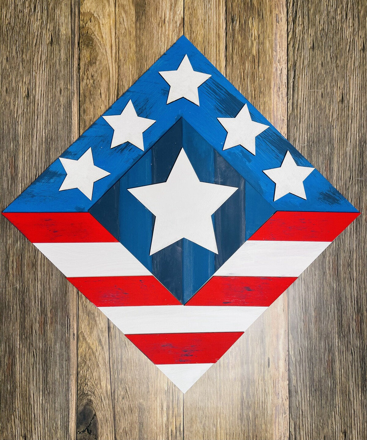 Patriotic Red White and Blue Painted Barn Quilt PDF Pattern