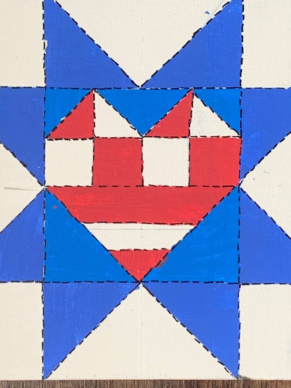 Patriotic Stars and Stripes Painted barn Quilt PDF Pattern