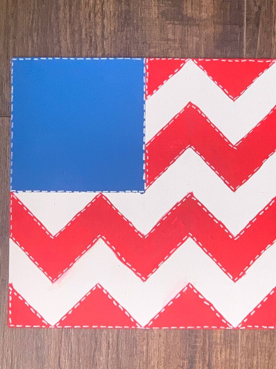 Patriotic Chevron Flag Painted Barn Quilt PDF Pattern